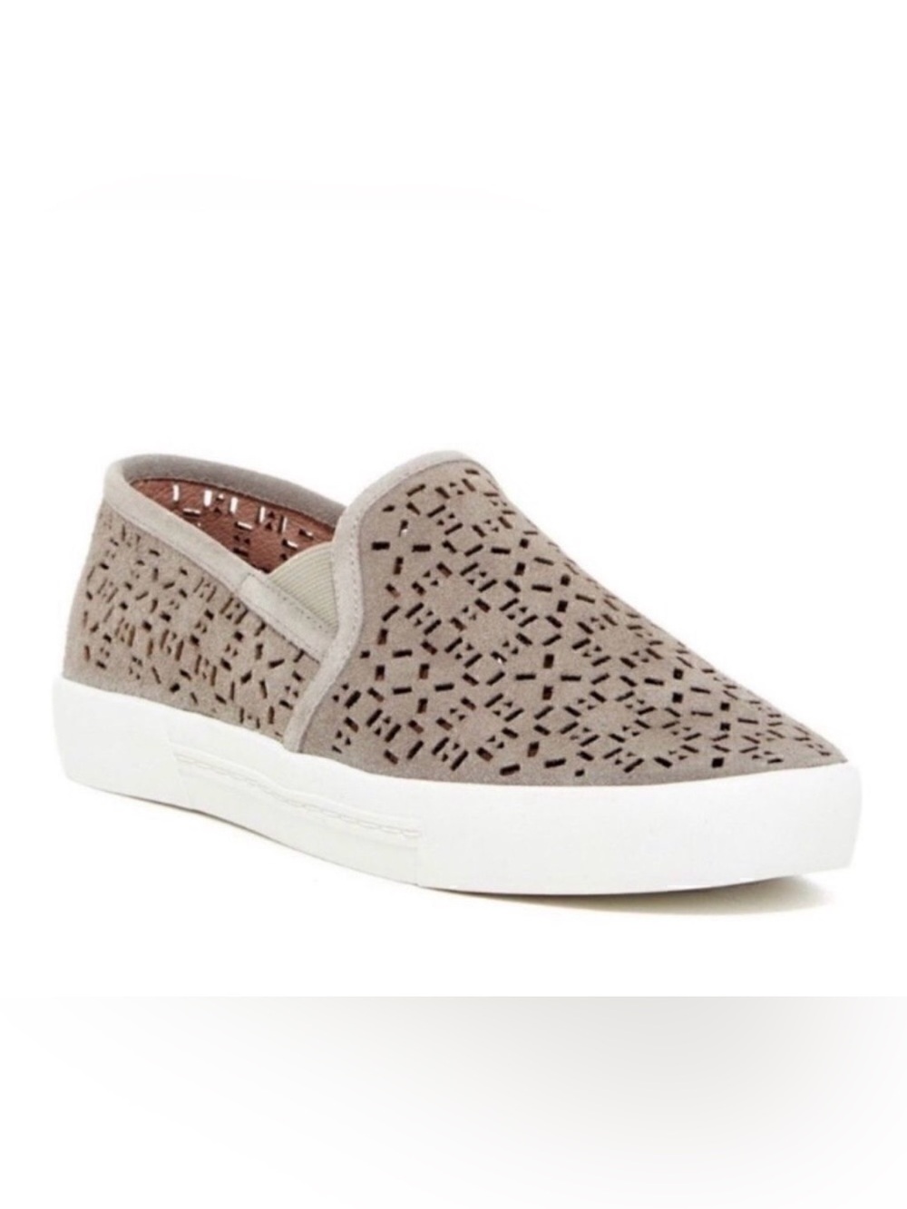 Joie Huxley Dove Perforated Suede Slip On Sneakers Cream Beige 9.5